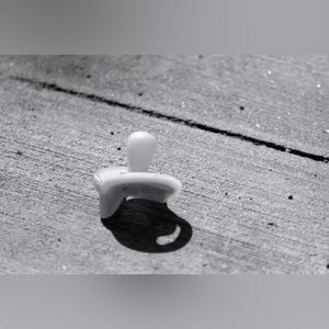 Binky, black & white canvased photo